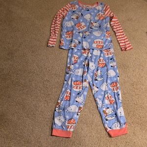 Blue and Red Striped Pajama Set